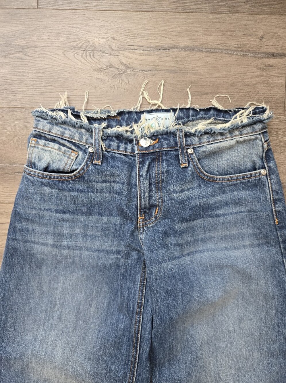 Revice Denim Wide-leg Baggy Jeans Frayed Skater New With Tags Size 24 - Picture 2 of 12